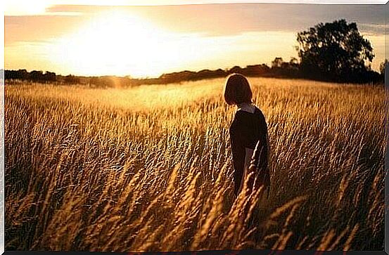 woman in meadow