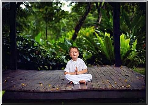 A little boy in an important room.