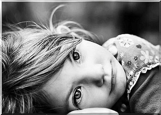 Little girl in black and white