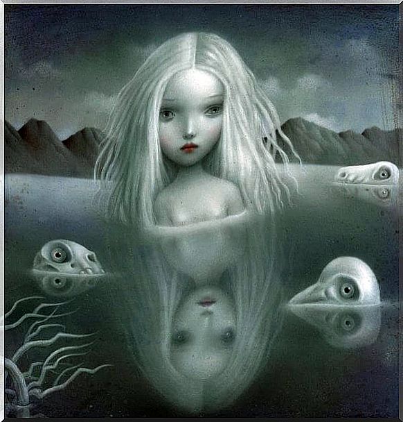 Scary girl in the water