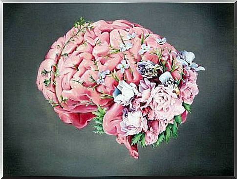 Brain with flowers