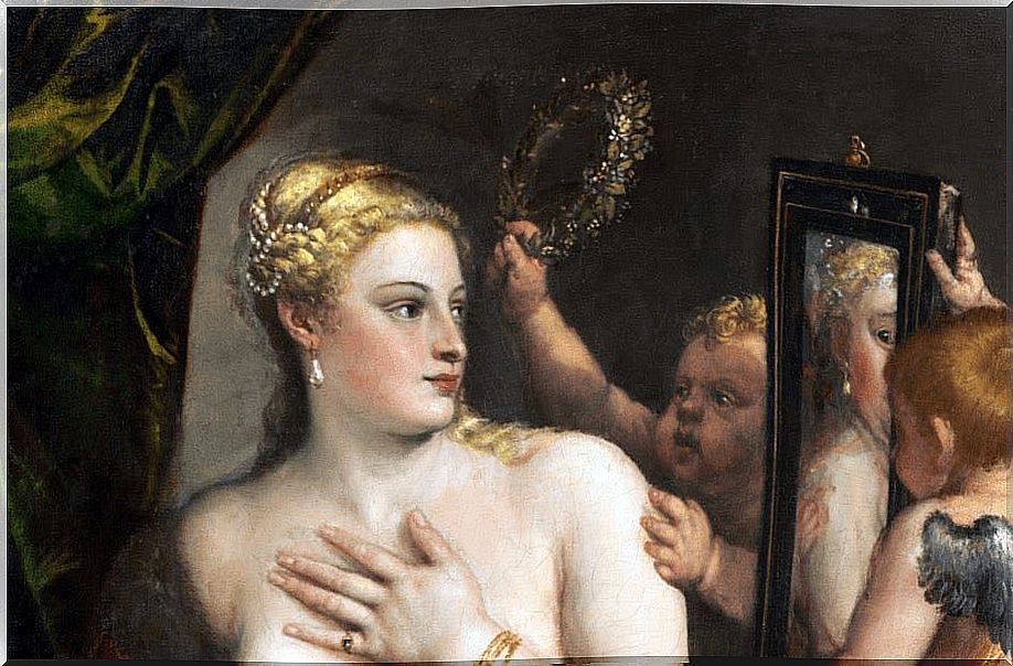 Titian's painting showing the Venus effect.