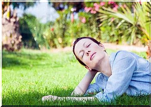 Woman in the grass.