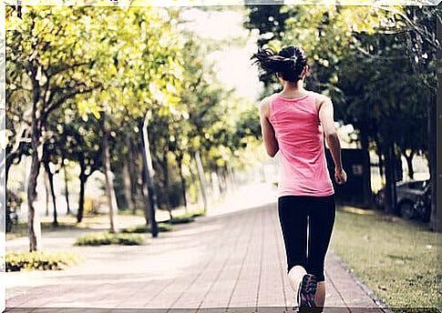 Woman jogging outdoors